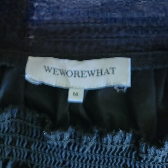 WeWoreWhat Smocked Cotton Midi Dress, Black Size M - Picture 7 of 13